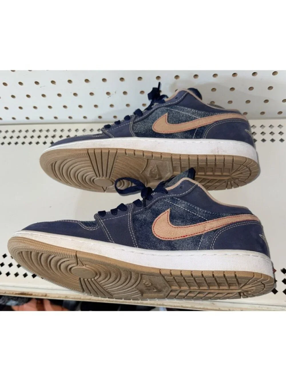 Air Jordan 1 Low SE Denim Mens Athletic Basketball Shoes Size 9 Blue DH1259-400
